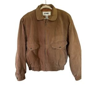 Gitano | Vintage Men's M 100% Suede Leather Bomber Jacket Brown